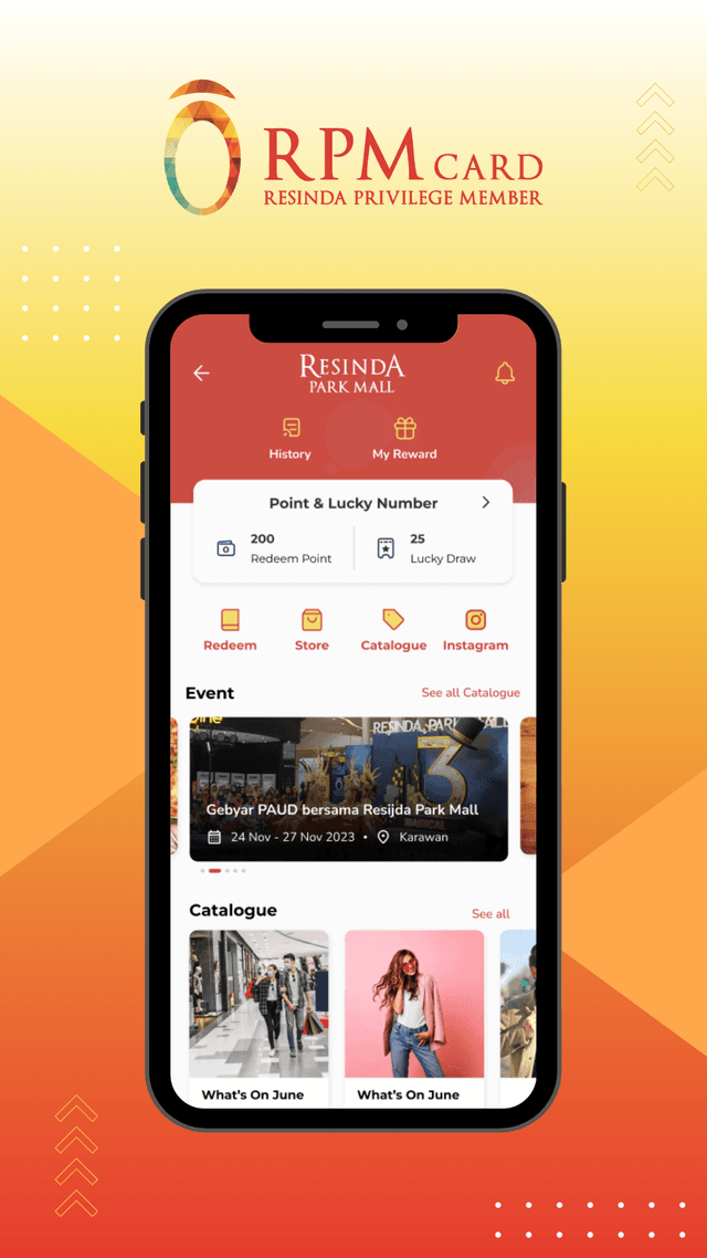 Resinda Privilege Member Card screenshot